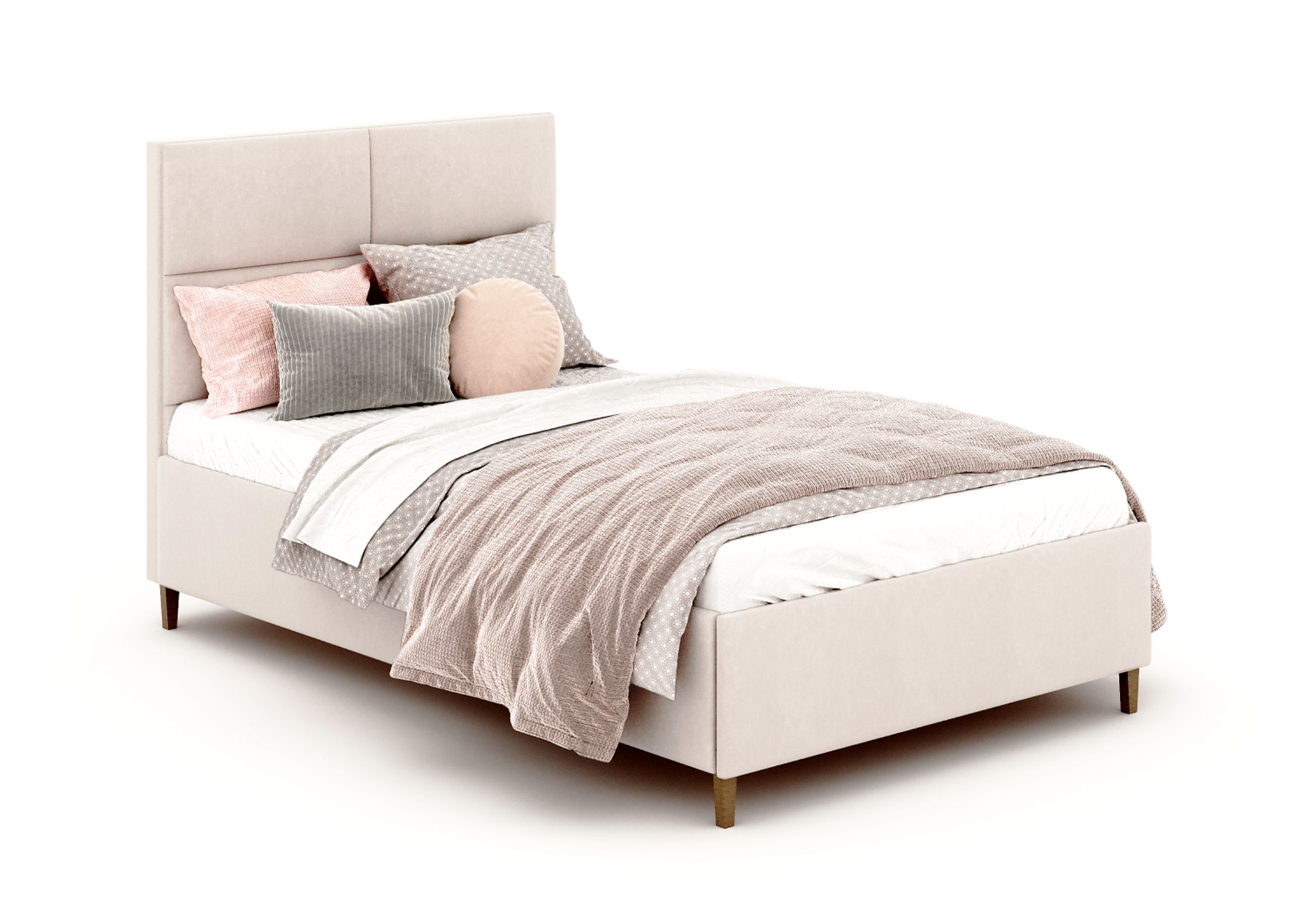 Beżowe łóżko dziecięce 90x200